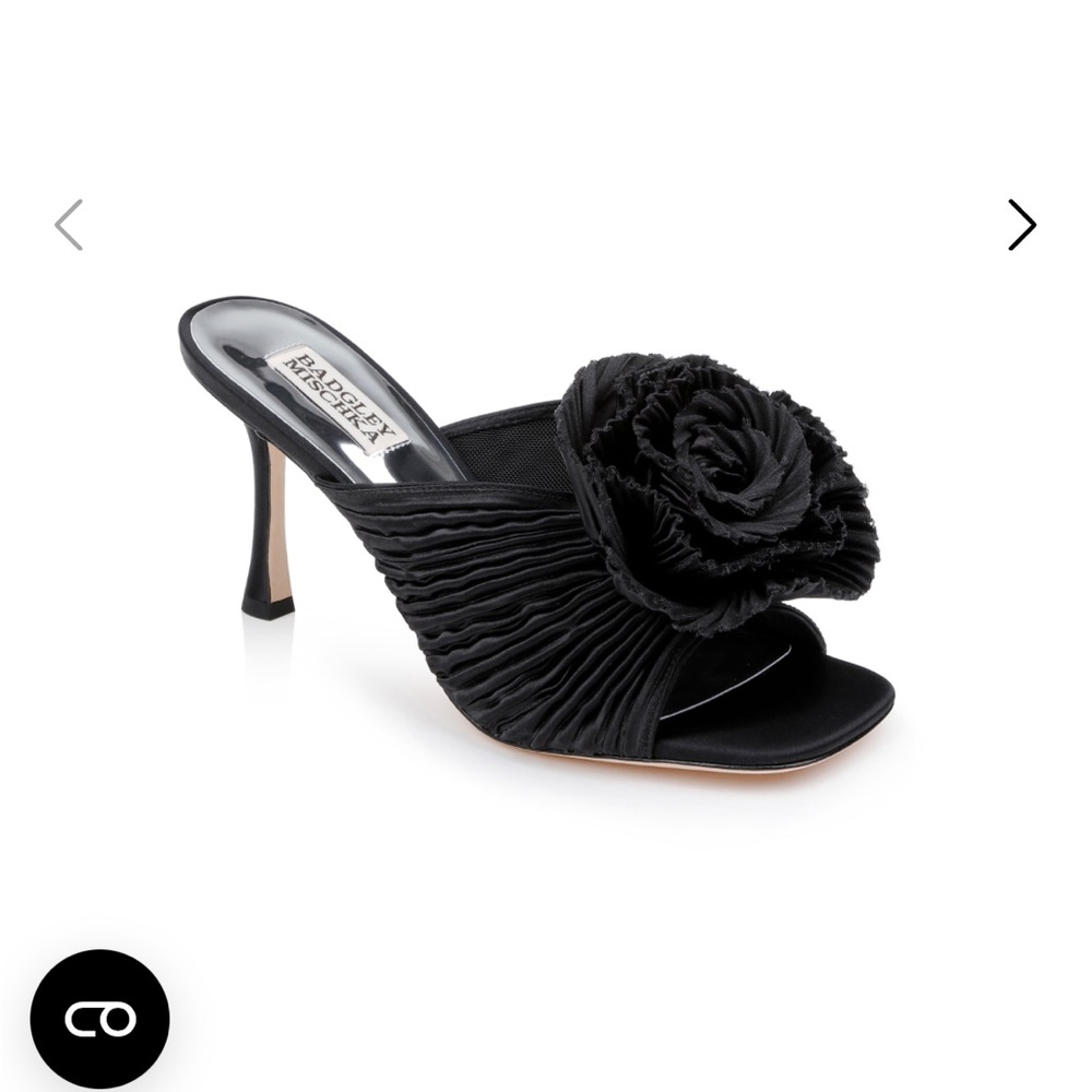 Badgley Mischka- Black Satin Rosette!